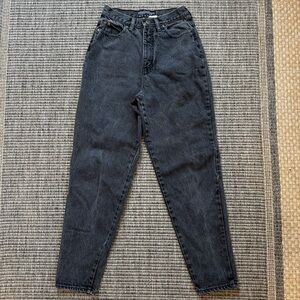 Black High Rise Tapered Jeans